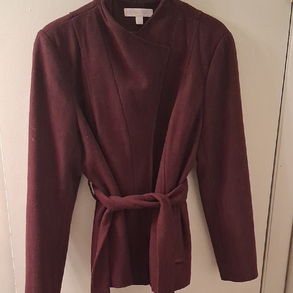 New York & Company Burgundy Trench Coat